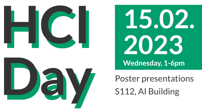 Image showing "HCI Day" and the date: Wednesday, 15.02.2023, 1-3pm